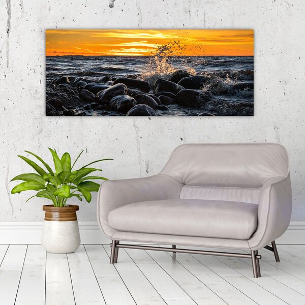 Tablou cu valurile mării (120x50 cm)