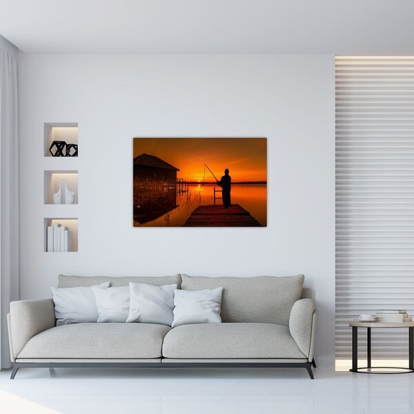 Tablou cu pescar (90x60 cm)