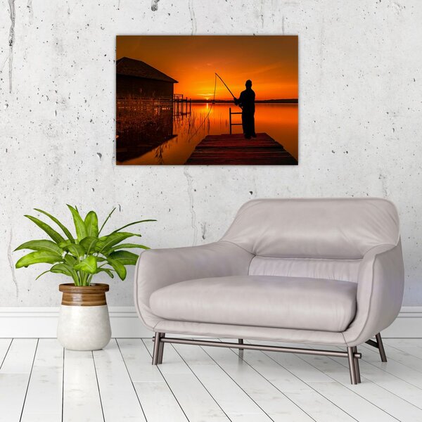 Tablou cu pescar (70x50 cm)