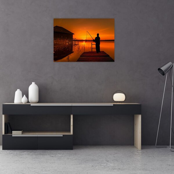 Tablou cu pescar (70x50 cm)