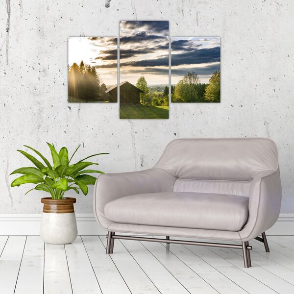 Tablou cabana în pădure (90x60 cm)