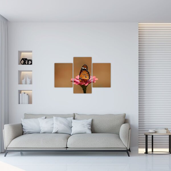Tablou cu fluture pe floare (90x60 cm)