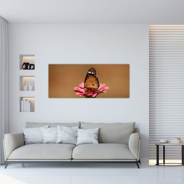 Tablou cu fluture pe floare (120x50 cm)