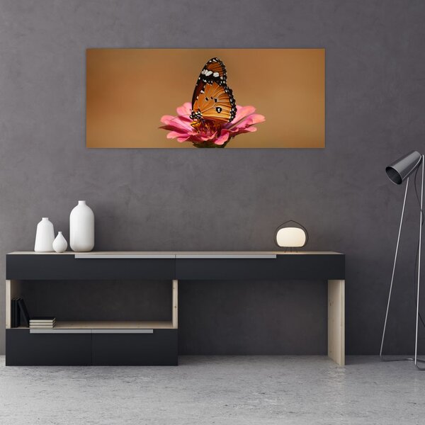Tablou cu fluture pe floare (120x50 cm)