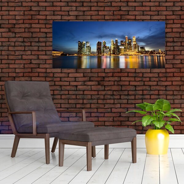 Tablou cu orașul nocturn (120x50 cm)
