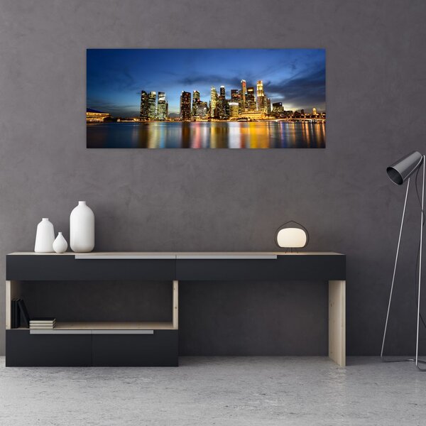 Tablou cu orașul nocturn (120x50 cm)