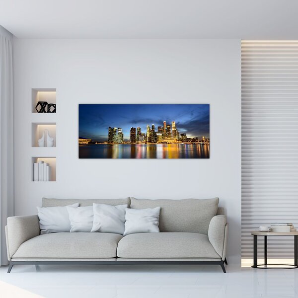 Tablou cu orașul nocturn (120x50 cm)