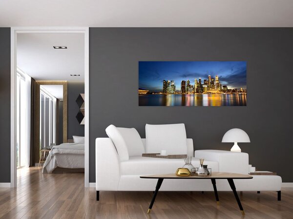 Tablou cu orașul nocturn (120x50 cm)