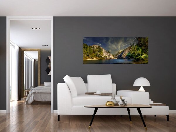 Tablou peisajului cu lac (120x50 cm)