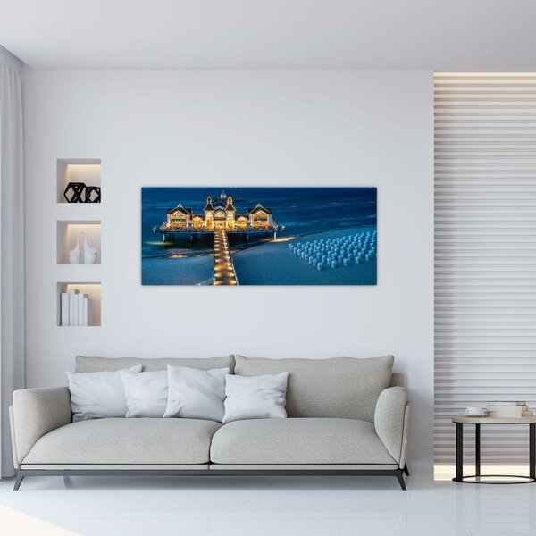 Tablou - hotel pe plajă (120x50 cm)
