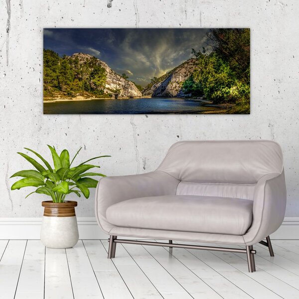 Tablou peisajului cu lac (120x50 cm)