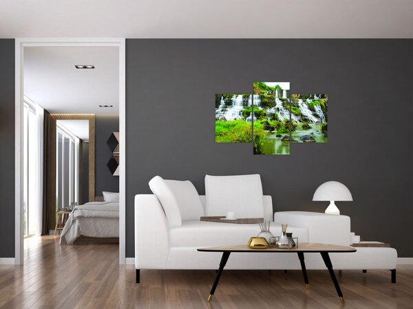 Tablou - cascade cu plante (90x60 cm)