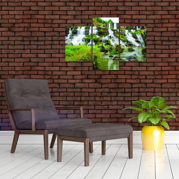 Tablou - cascade cu plante (90x60 cm)