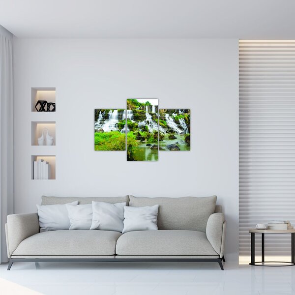 Tablou - cascade cu plante (90x60 cm)