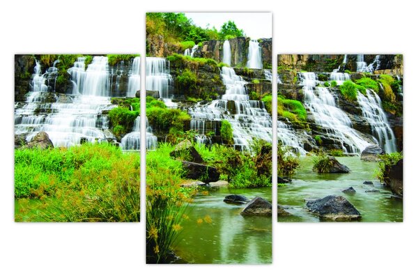Tablou - cascade cu plante (90x60 cm)