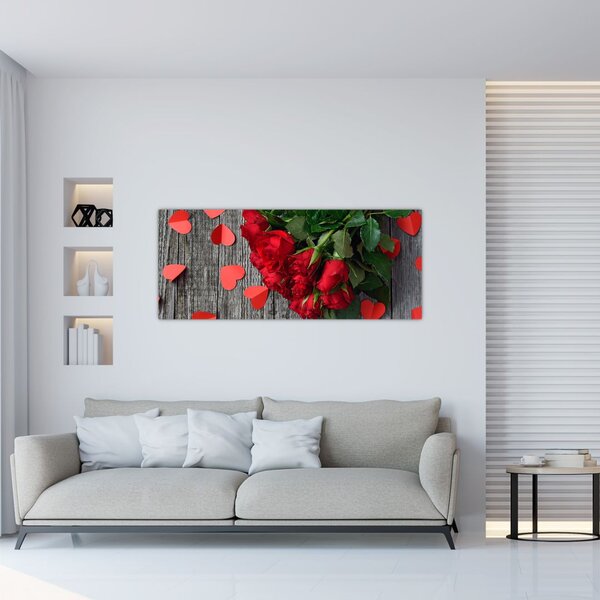 Tablou - cu buchet de flori (120x50 cm)
