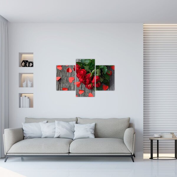 Tablou - cu buchet de flori (90x60 cm)