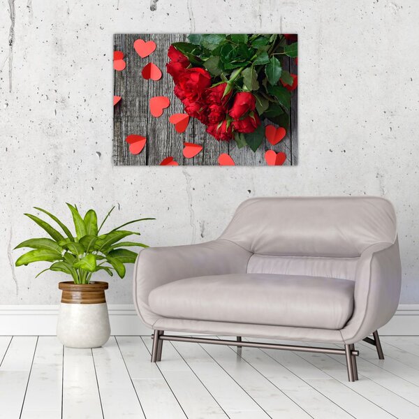 Tablou - cu buchet de flori (70x50 cm)