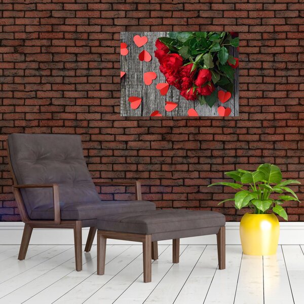 Tablou - cu buchet de flori (70x50 cm)