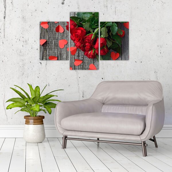 Tablou - cu buchet de flori (90x60 cm)
