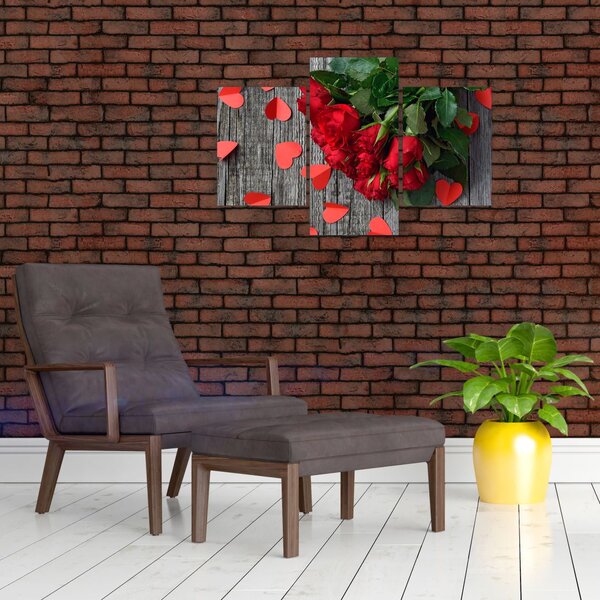 Tablou - cu buchet de flori (90x60 cm)