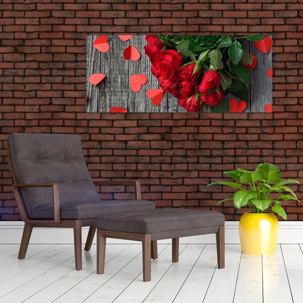 Tablou - cu buchet de flori (120x50 cm)