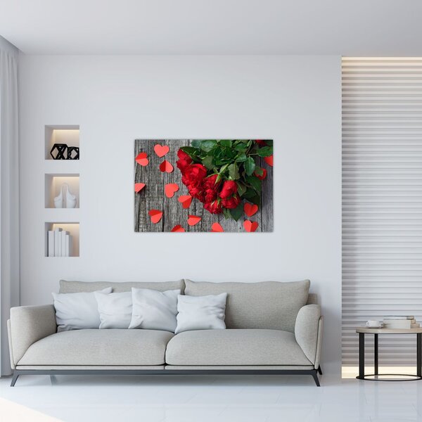 Tablou - cu buchet de flori (90x60 cm)
