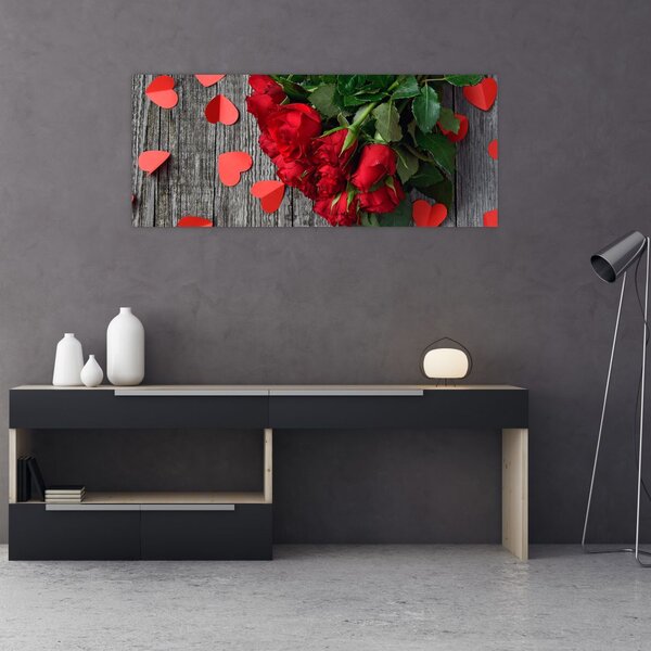 Tablou - cu buchet de flori (120x50 cm)