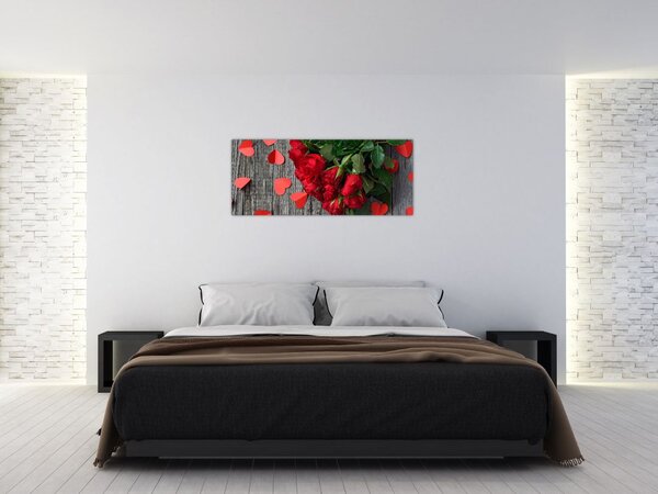 Tablou - cu buchet de flori (120x50 cm)