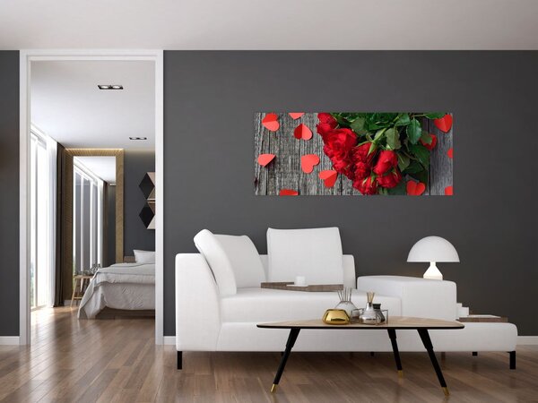 Tablou - cu buchet de flori (120x50 cm)