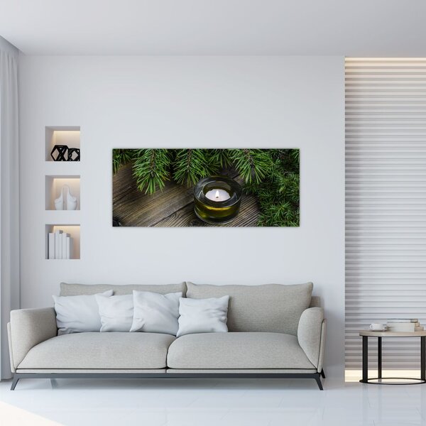 Tablou - lumânare de Crăciun (120x50 cm)