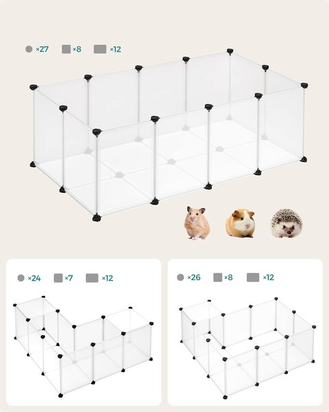 Incinta pentru animale mici NIBBLES, transparenta