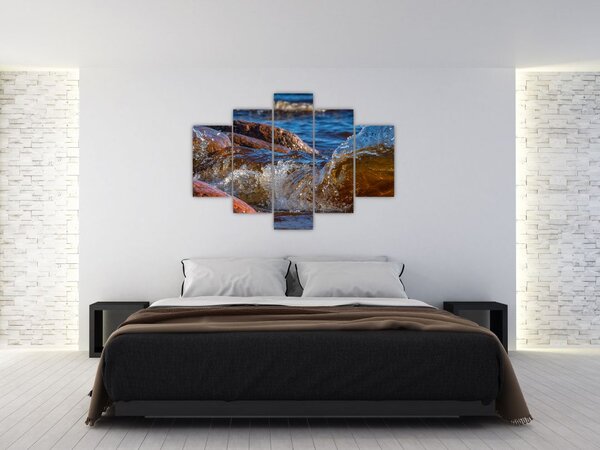 Tablou detailat - apa între pietre (150x105 cm)