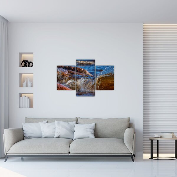 Tablou detailat - apa între pietre (90x60 cm)