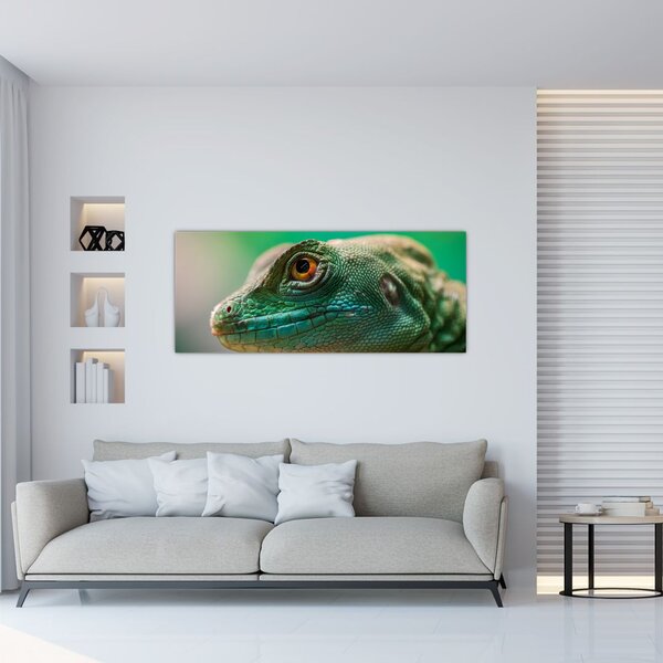 Tablou detailat cu o șopârlă (120x50 cm)