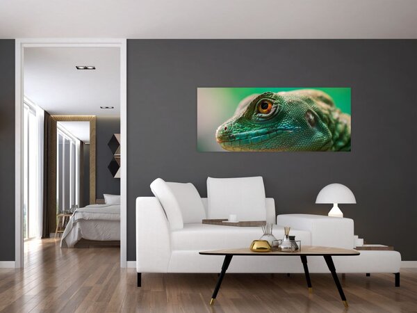 Tablou detailat cu o șopârlă (120x50 cm)