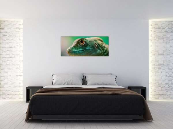 Tablou detailat cu o șopârlă (120x50 cm)