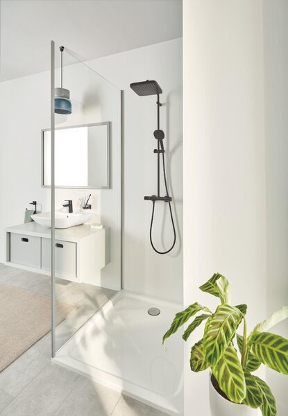Grohe Vitalio Comfort set de duș perete cu termostat cu duș de ploaie negru 266962431