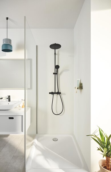 Grohe Vitalio Start System set de duș perete cu termostat cu duș de ploaie negru 266772431