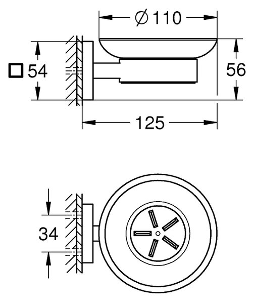 Grohe Start Cube săpunieră perete crom 41096000