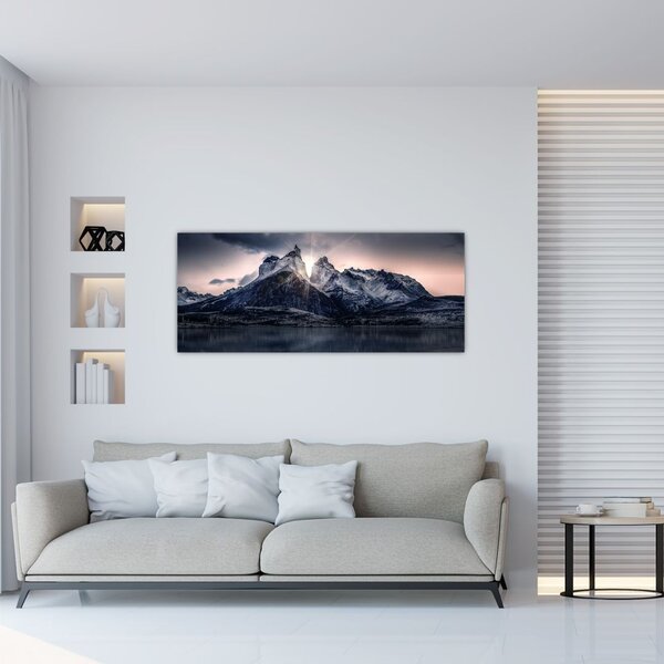 Tablou lacul cu munte (120x50 cm)