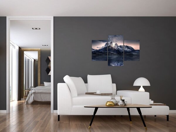 Tablou lacul cu munte (90x60 cm)