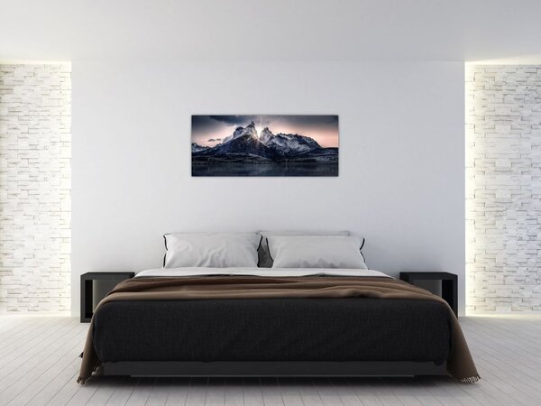 Tablou lacul cu munte (120x50 cm)