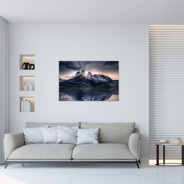 Tablou lacul cu munte (90x60 cm)