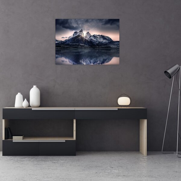Tablou lacul cu munte (70x50 cm)