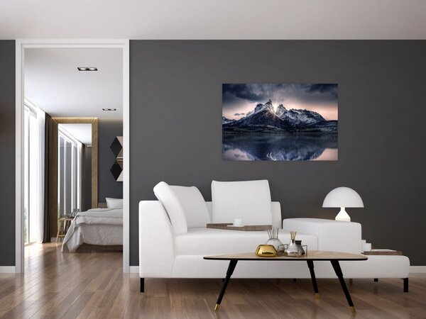 Tablou lacul cu munte (90x60 cm)