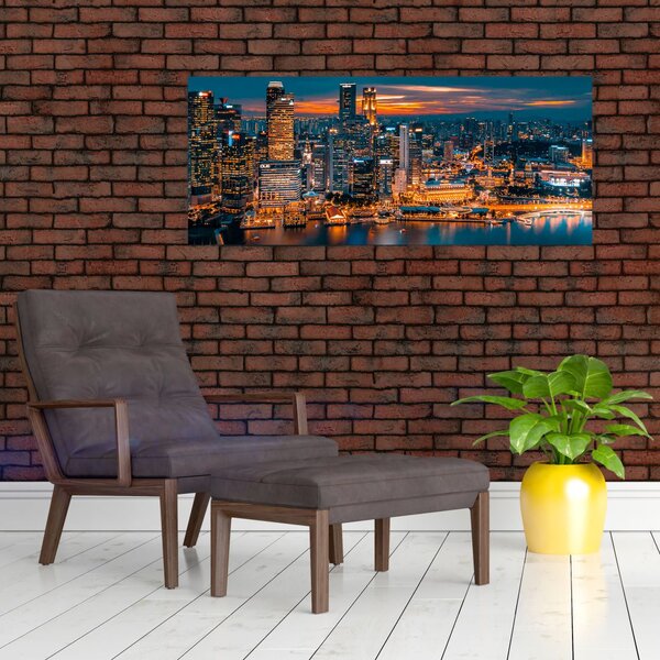 Tablou cu orașul nocturn (120x50 cm)
