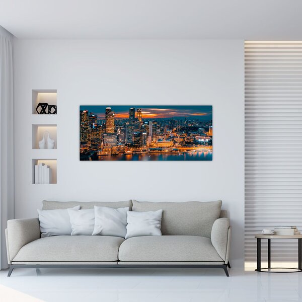 Tablou cu orașul nocturn (120x50 cm)
