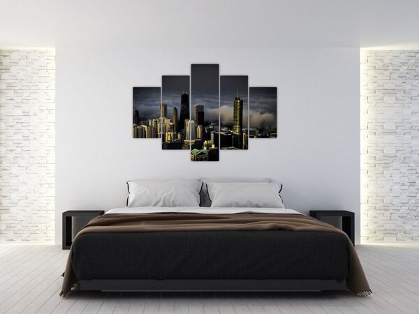 Tablou cu oraș în nori (150x105 cm)