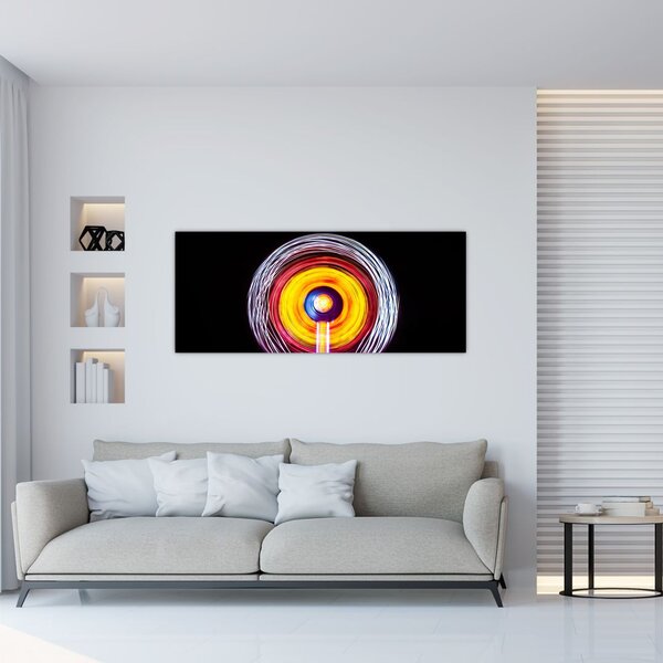 Tablou cu lumini în cerc (120x50 cm)